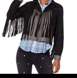 Sheryl Crow Fringe Faux Suede Jacket Size 2X